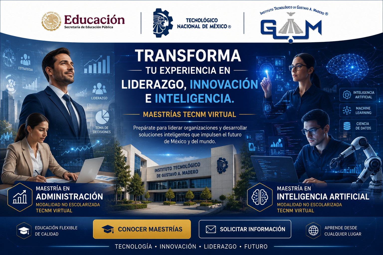 Maestría en Administración y Maestría en Inteligencia Artificial, TecNM Virtual
